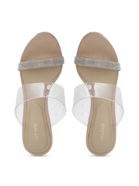 

ALDO Women Beige Embellished Slim Heels