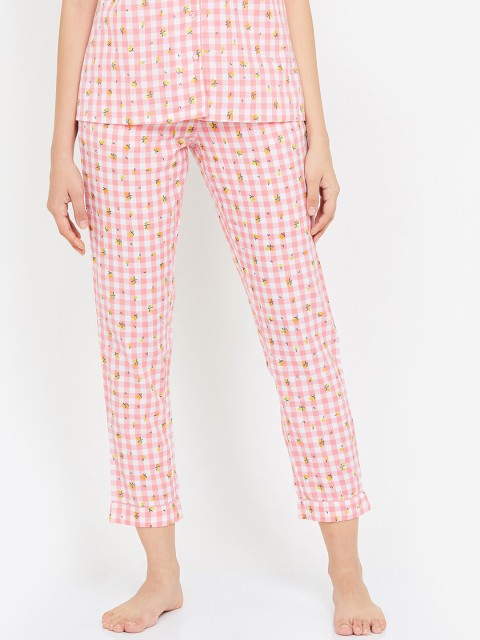 

Ginger by Lifestyle Women Pink & White Checked Lounge Pant