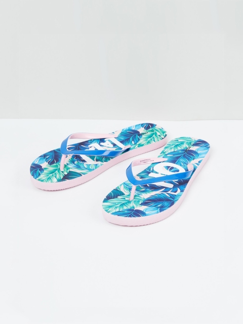 

max Women Blue Printed Thong Flip-Flops