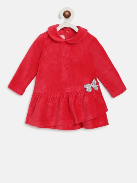 

Chicco Girls Red Solid Drop-Waist Dress