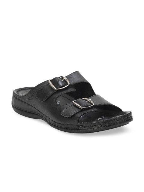 

VON WELLX GERMANY Men Black Leather Comfort Sandals