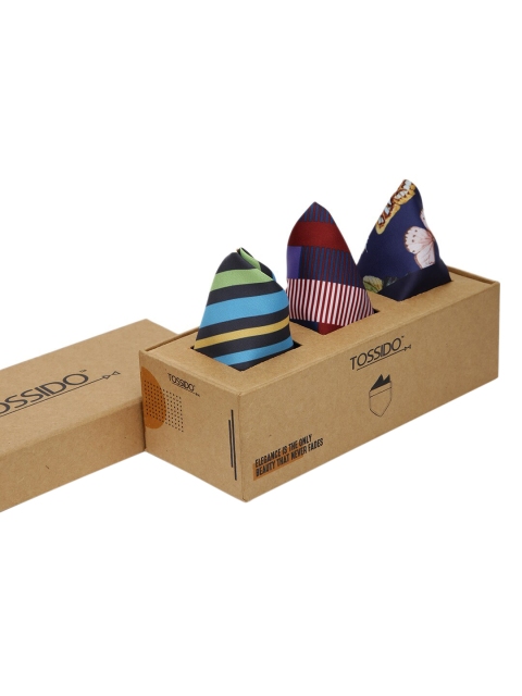 

Tossido Men Pack of 3 Pocket Squares, Multi