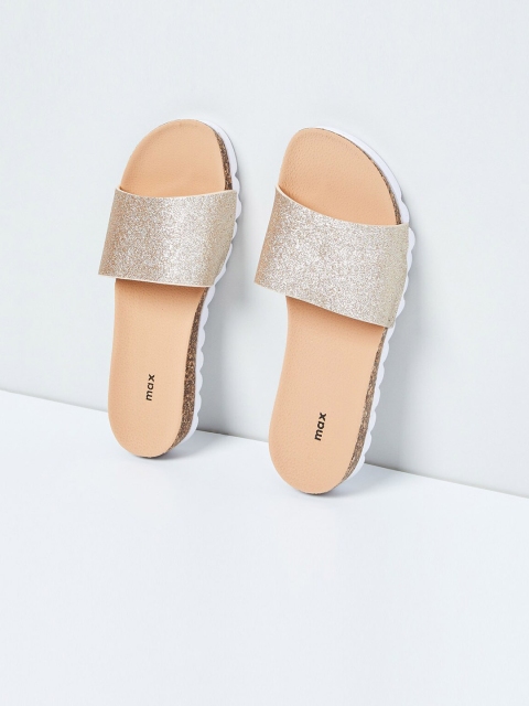 

max Women Gold-Toned Embellished Sliders