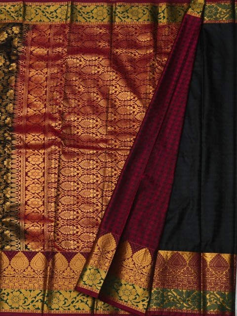 

Pothys Black & Red Tissue Woven Design Saree