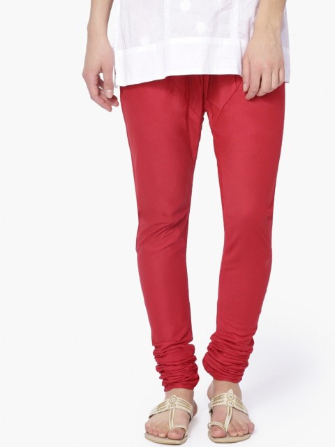 

Melange by Lifestyle Women Red Solid Mid-Rise Slim-fit Churidar