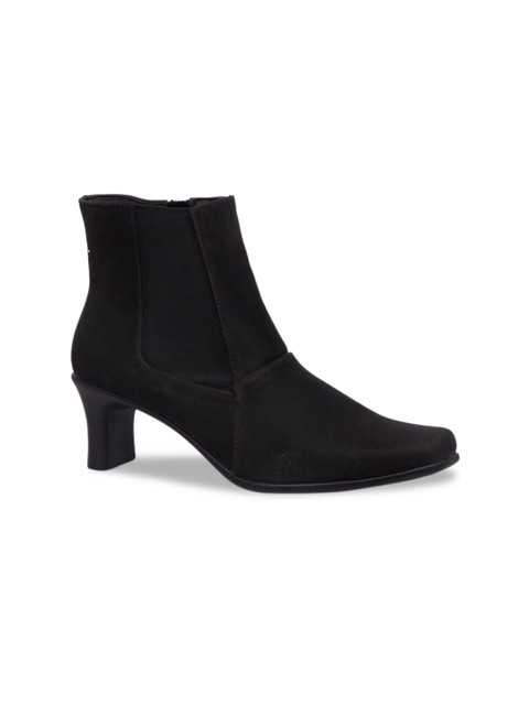 

Inc 5 Women Black Solid Mesh High-Top Flat Boots