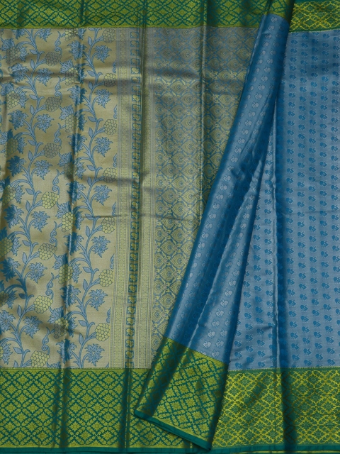 

Pothys Blue & Green Tissue Woven Design Saree