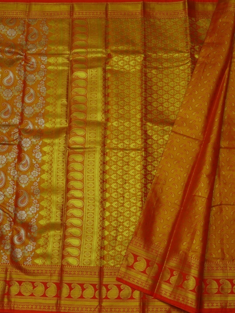 

Pothys Orange Woven Design Tissue Saree