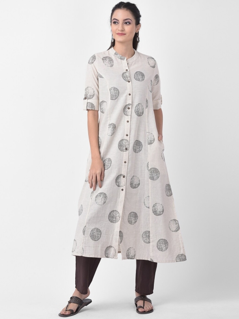 

aayusika Women Off-White Printed A-Line Kurta
