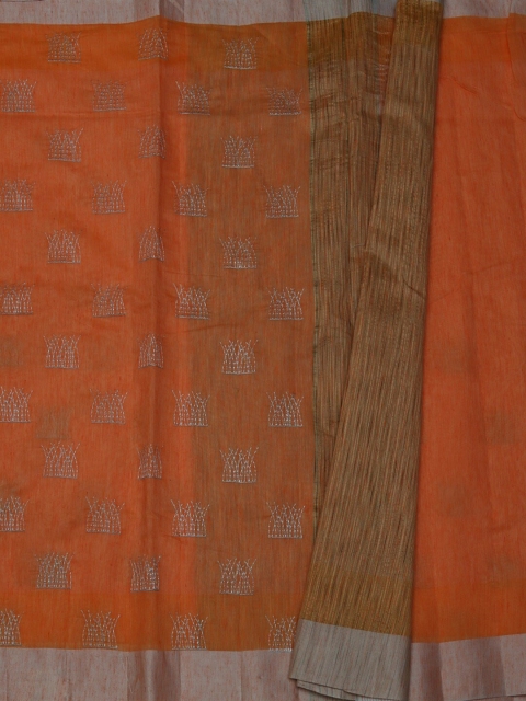 

Pothys Orange Woven Design Silk Cotton Saree