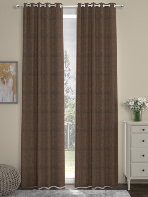 

ROSARA HOME Brown Set of 2 Door Curtains