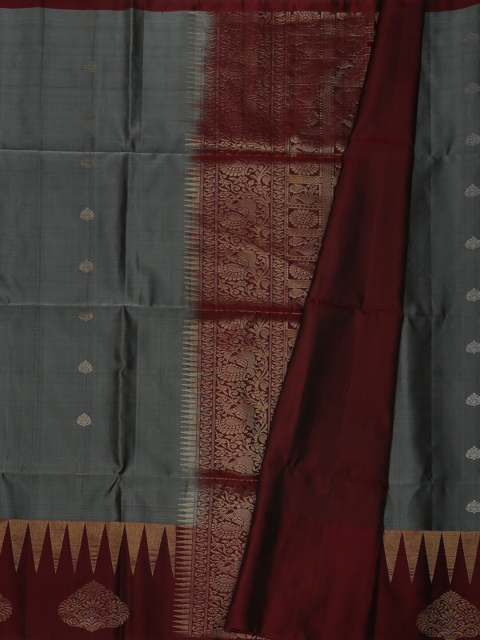

Pothys Grey & Brown Pure Silk Woven Design Saree