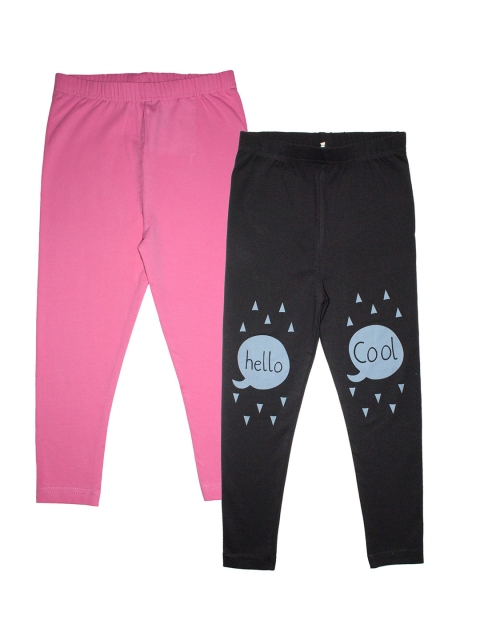 

KiddoPanti Girls Pack of 2 Ankle-Length Leggings, Pink