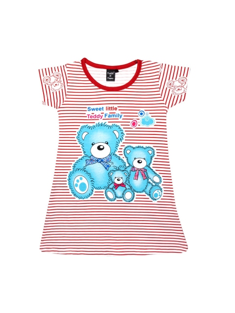 

Todd N Teen Girls Red & Blue Printed Nightdress