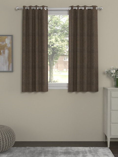 

ROSARA HOME Brown Set of 2 Window Curtains