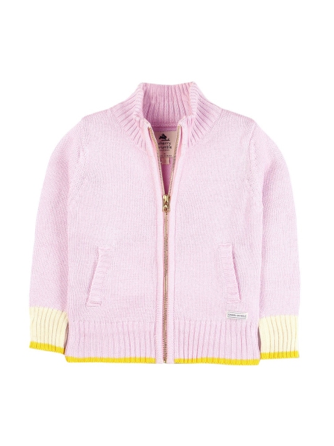 

Cherry Crumble Kids Pink Self Design Cardigan Sweater