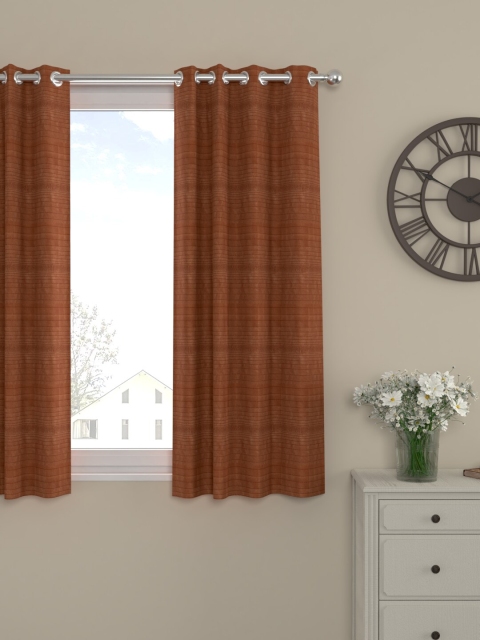 

ROSARA HOME Brown Striped Window Curtain