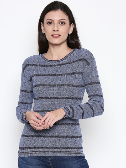 

Manola Women Blue Striped Pullover Sweater