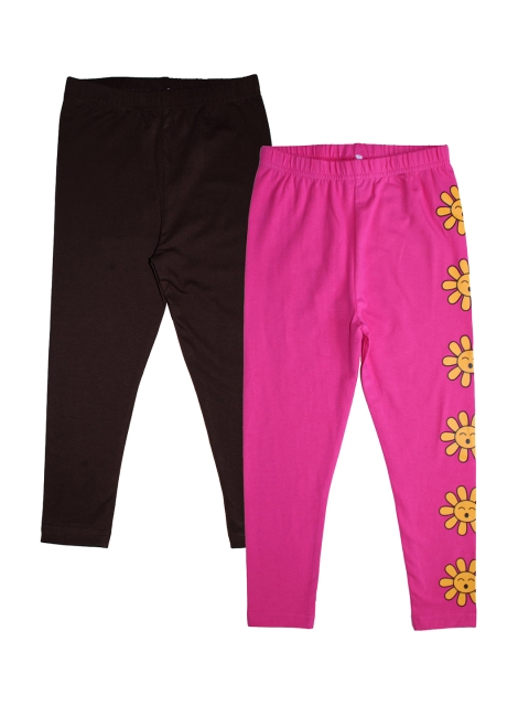 

KiddoPanti Girls Pack of 2 Ankle-Length Leggings, Coffee brown