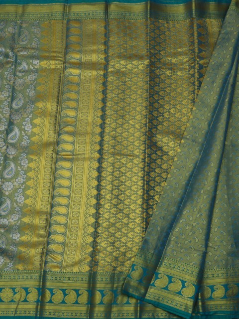 

Pothys Green & Blue Tissue Printed Saree