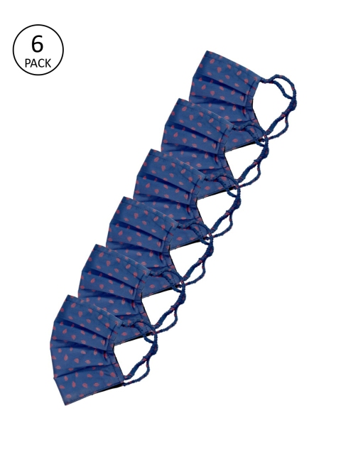 

Bellofox Women Pack of 6 Pcs Blue Reusable 3-Ply Protective Outdoor Masks