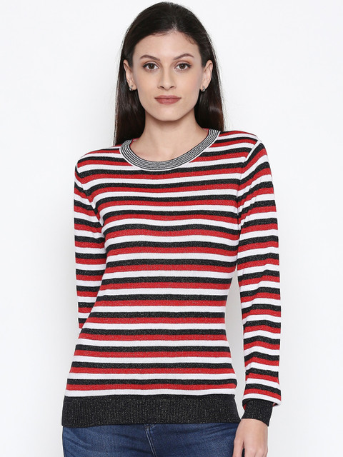 

Manola Women Red & White Striped Knitted Top