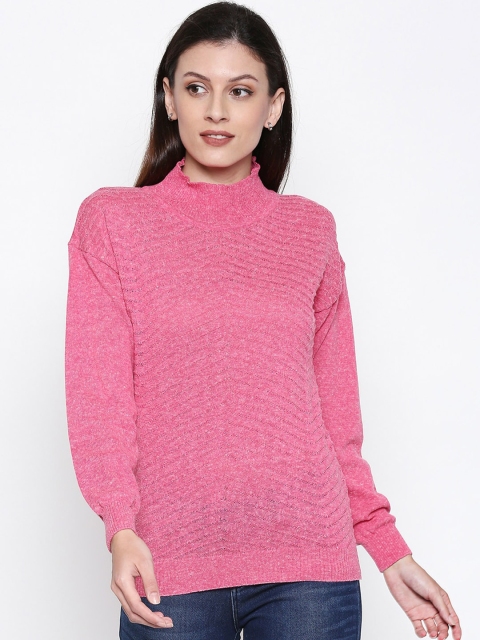 

Manola Women Pink Solid Pullover Sweater