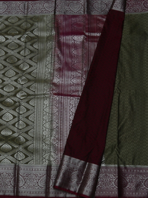 

Pothys Grey & Green Tissue Silk Woven Design Saree