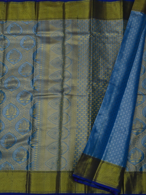 

Pothys Blue & Olive Green Tissue Woven Design Saree