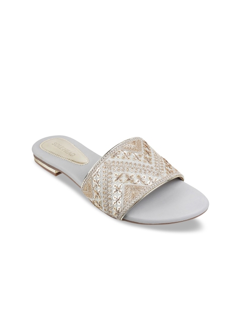 

SOLE HEAD Women Grey Textured Open Toe Flats