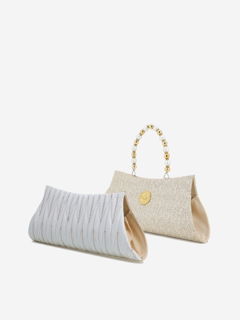 

Element Cart Set Of 2 Beige & White Embellished Clutch