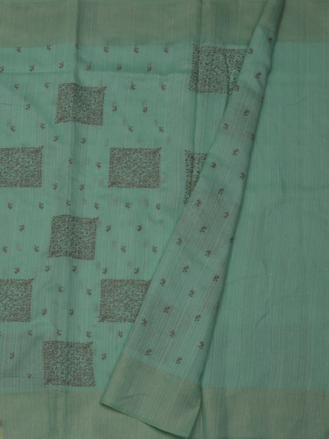 

Pothys Blue Colourblocked Silk Cotton Saree