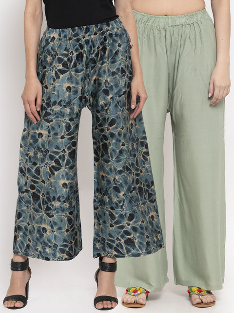 

TAG 7 Women Pack Of 2 Palazzos, Blue