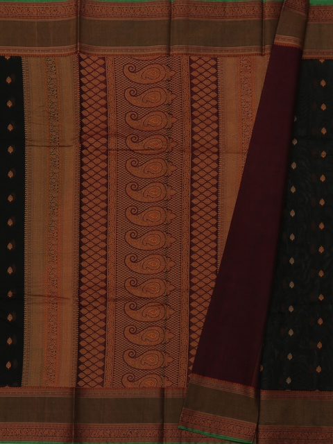 

Pothys Black & Brown Silk Cotton Woven Design Saree