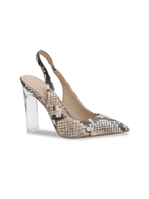 

ALDO Women Beige & Blue Animal Printed Pumps