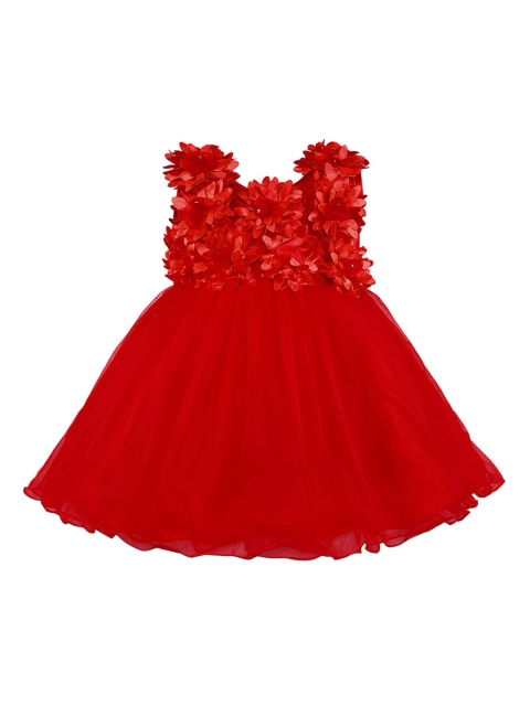 

Wish Karo Girls Red Solid Fit and Flare Dress