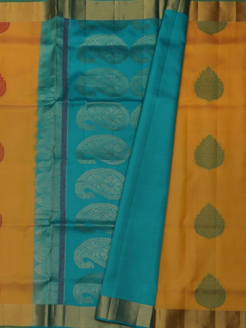 

Pothys Mustard Yellow Woven Design Pure Silk Saree