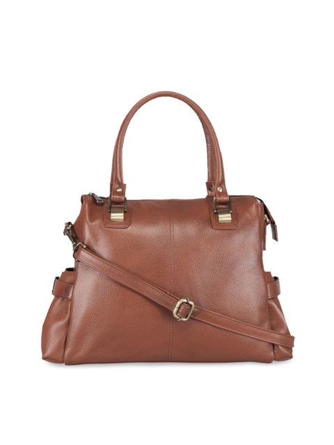 

GENWAYNE Brown Solid Leather Handheld Bag