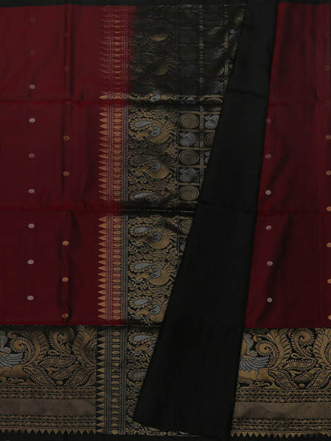 

Pothys Maroon & Navy Blue Pure Silk Woven Design Saree