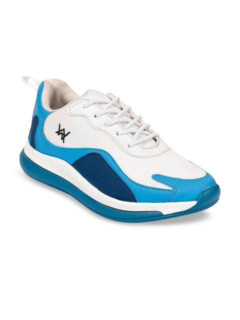 

Woakers Men White & Blue Colourblocked Sneakers