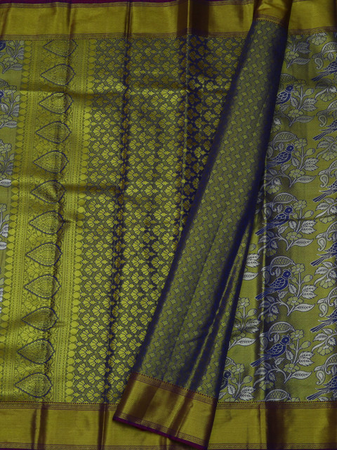 

Pothys Green & Blue Tissue Woven Design Saree