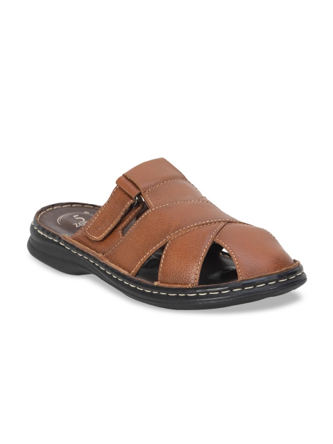 

VON WELLX GERMANY Men Tan Brown Leather Comfort Sandals