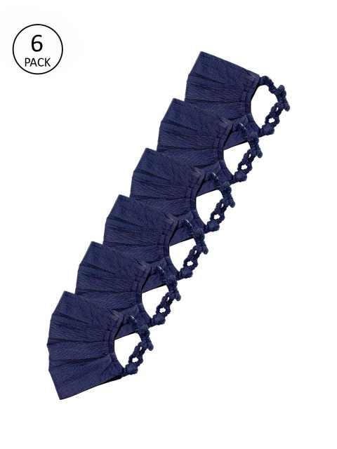 

Bellofox Adults Pack of 6 Reusable 3-Ply Cloth Masks, Blue