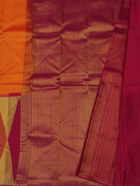 

Pothys Orange & Red Pure Silk Woven Design Saree