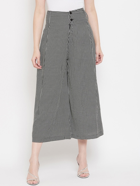 

Castle Women Black & White Checked Flared Palazzos