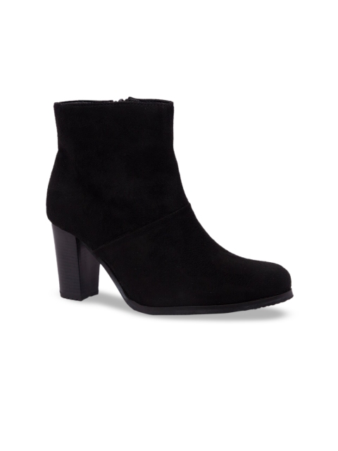 

Inc 5 Women Black Solid Mesh High-Top Flat Boots