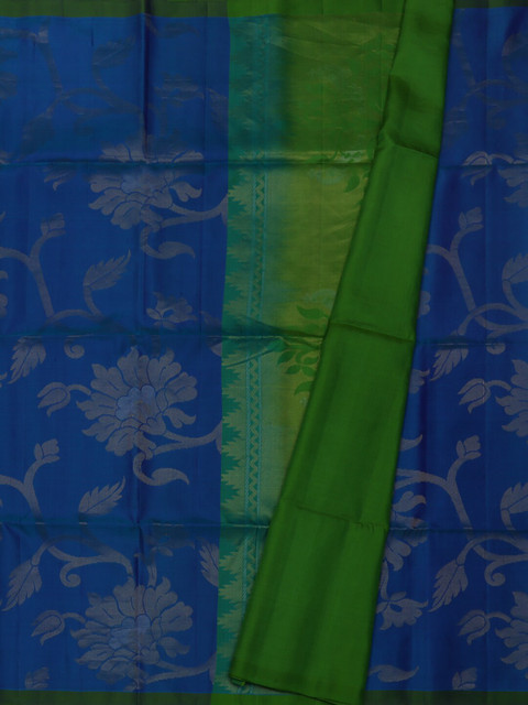 

Pothys Blue & Green Pure Silk Woven Design Saree