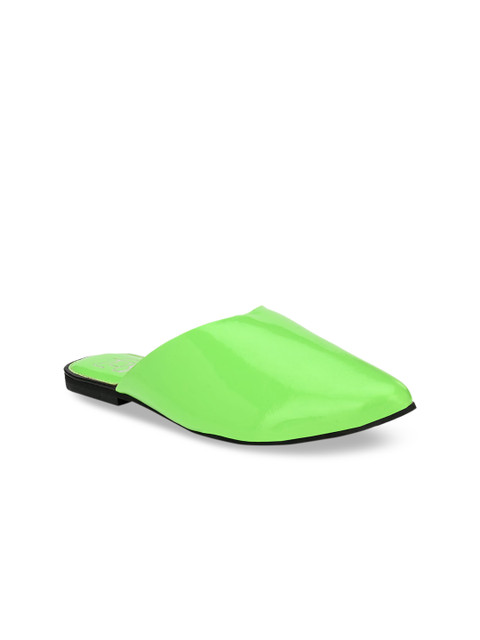 

Zebba Women Green Solid Mules