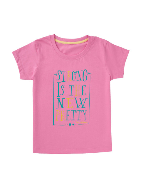 

Cub McPaws Girls Pink Printed V-Neck T-shirt