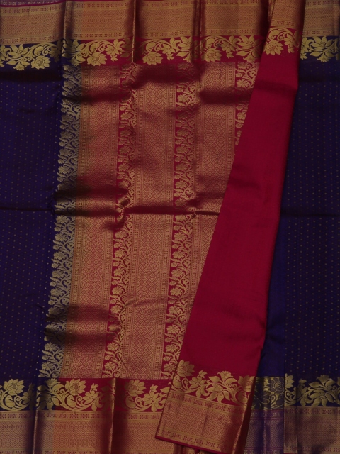 

Pothys Blue & Gold-Toned Pure Silk Woven Design Saree